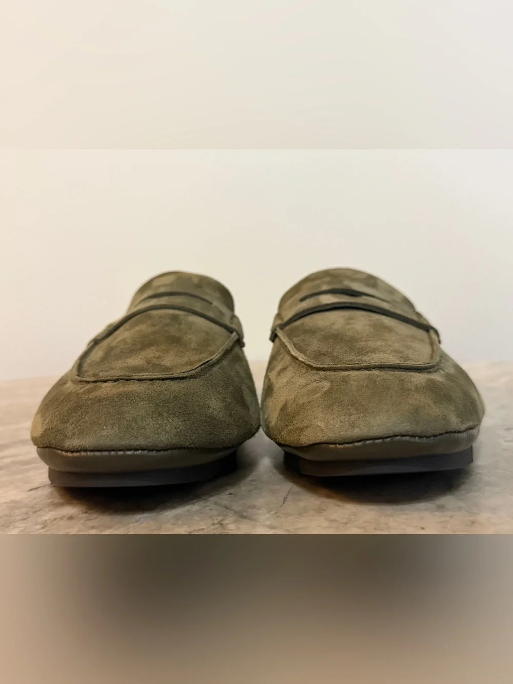 GIORGIO ARMANI Suede Drivers Loafer Sz 8 US Green Italy Slipper Moccasins $795
